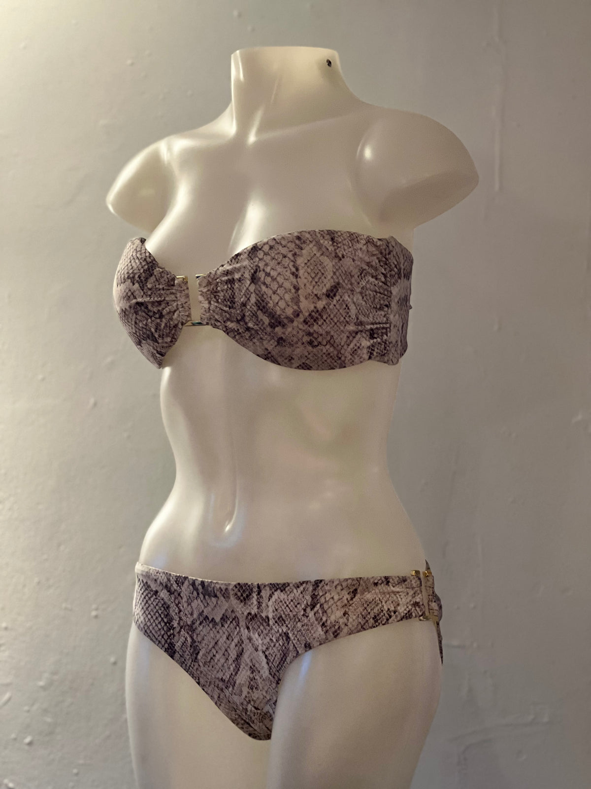 Rome Bandeau Bikini Snake Print