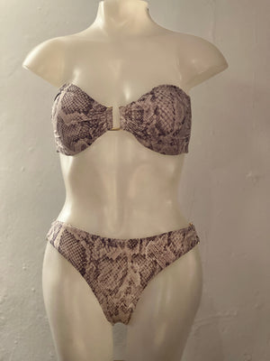 Rome Bandeau Bikini Snake Print