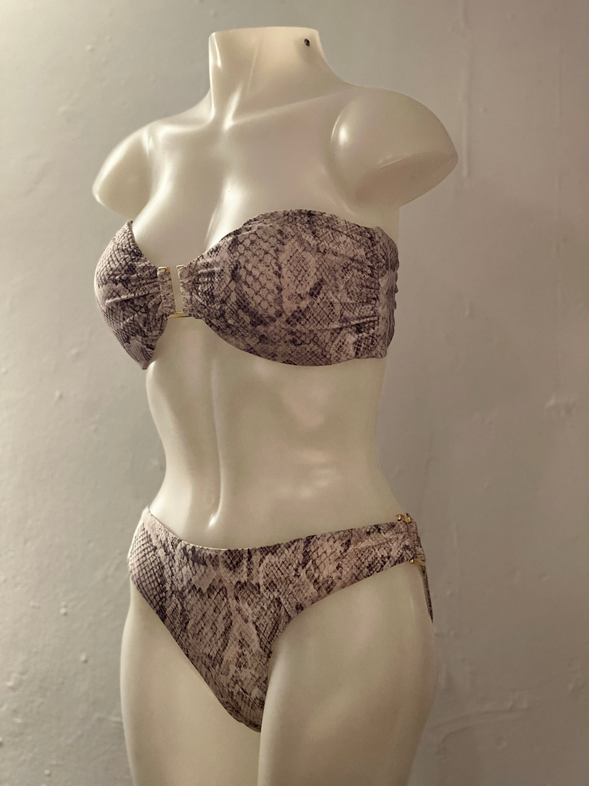 Rome Bandeau Bikini Snake Print