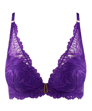 Flowermania Purple Plunge Cup Bra