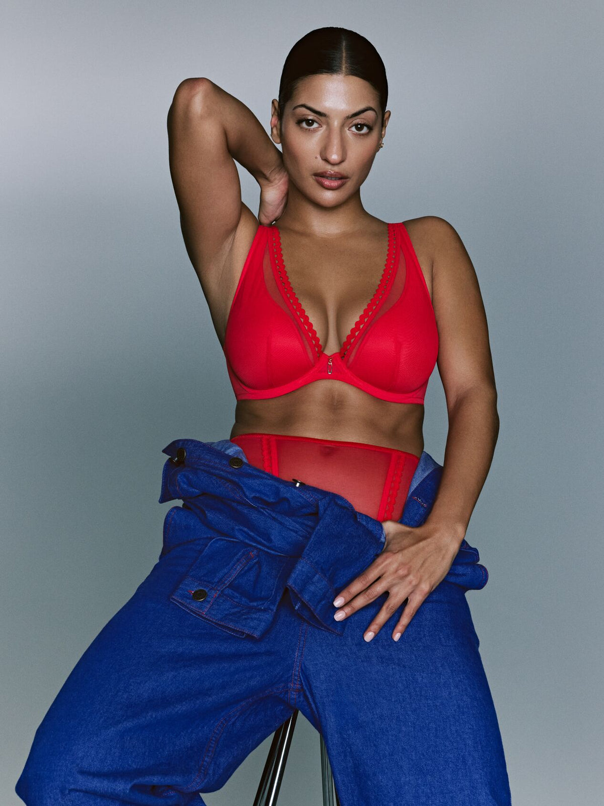 Wowgirl True Red Half Padded Plunge Bra