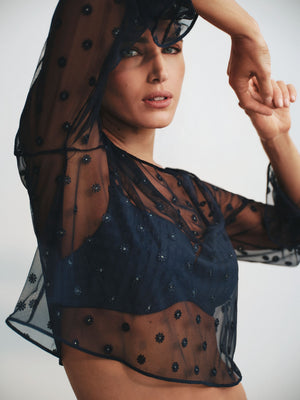 Avero Velvet Blue Top