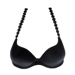 Tom Black Velvet Heart Bra