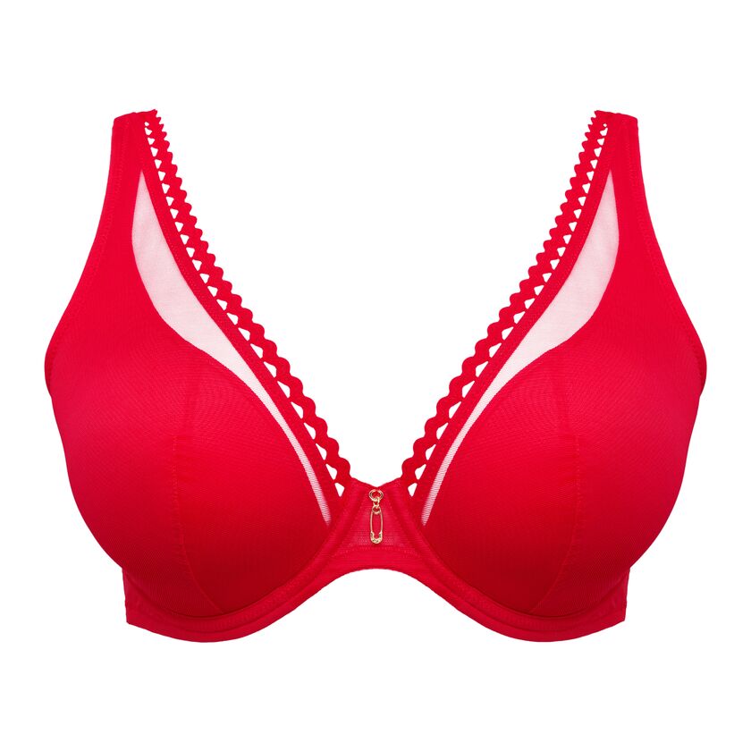 Wowgirl True Red Half Padded Plunge Bra