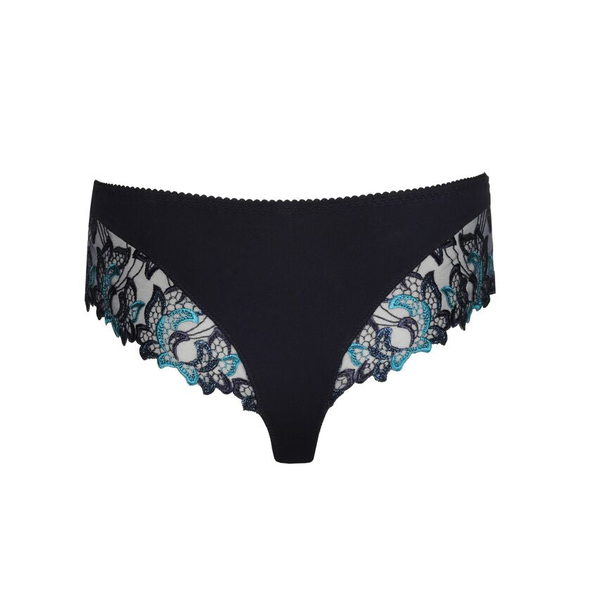 Deauville Velvet Blue Luxury Thong