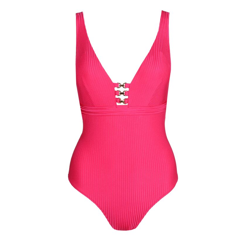 Emly Dragon Fruit Plunging Swimsuit