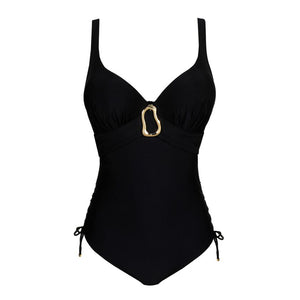 Uvita Black Plunge Swimsuit