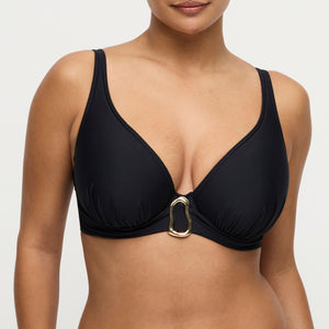 Uvita Black Padded Plunge Bikini