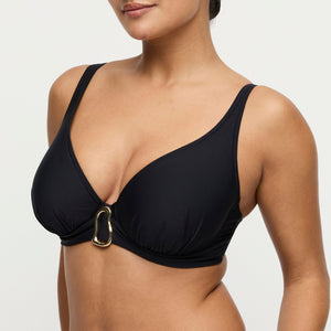 Uvita Black Padded Plunge  Bikini