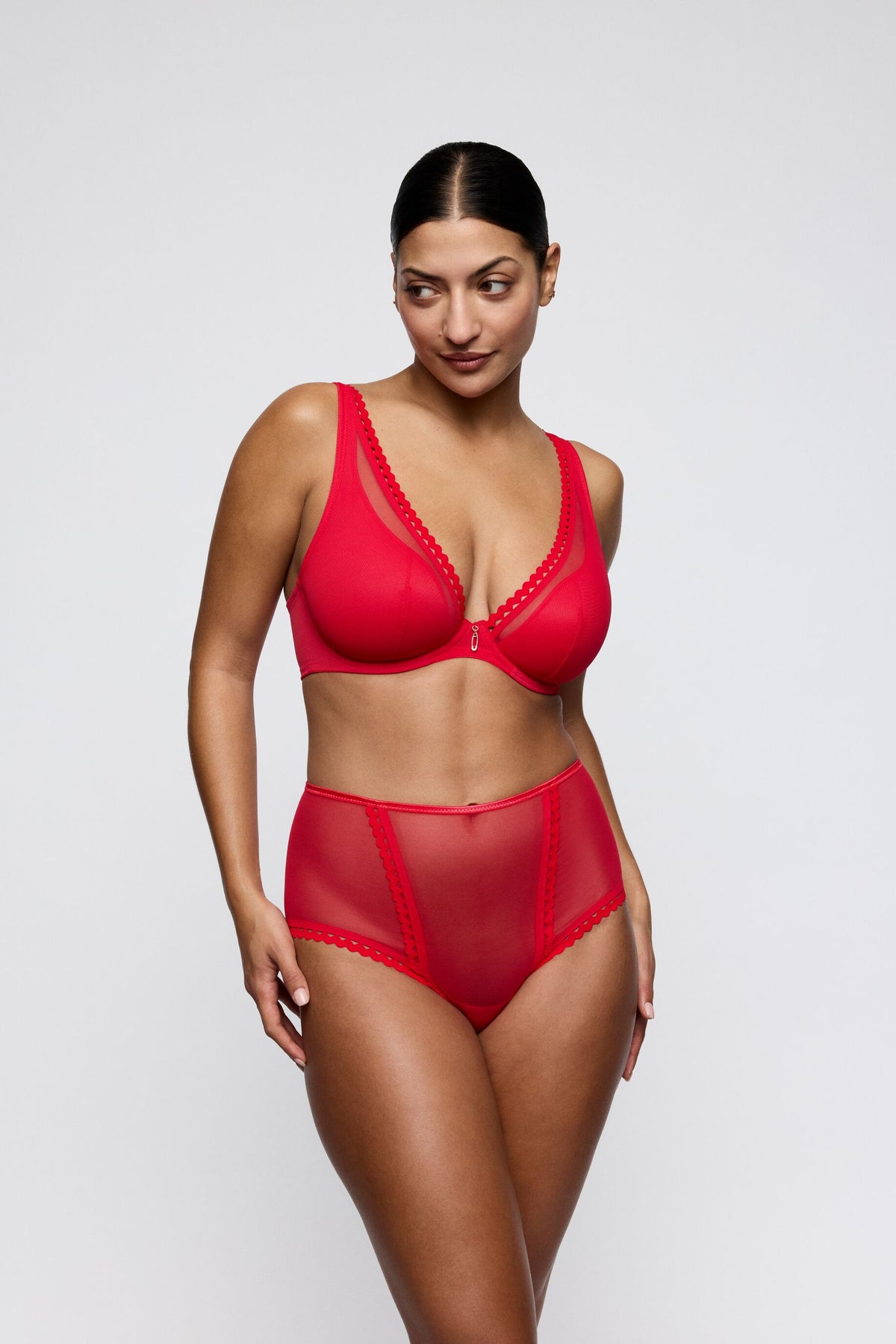 Wowgirl True Red Half Padded Plunge Bra