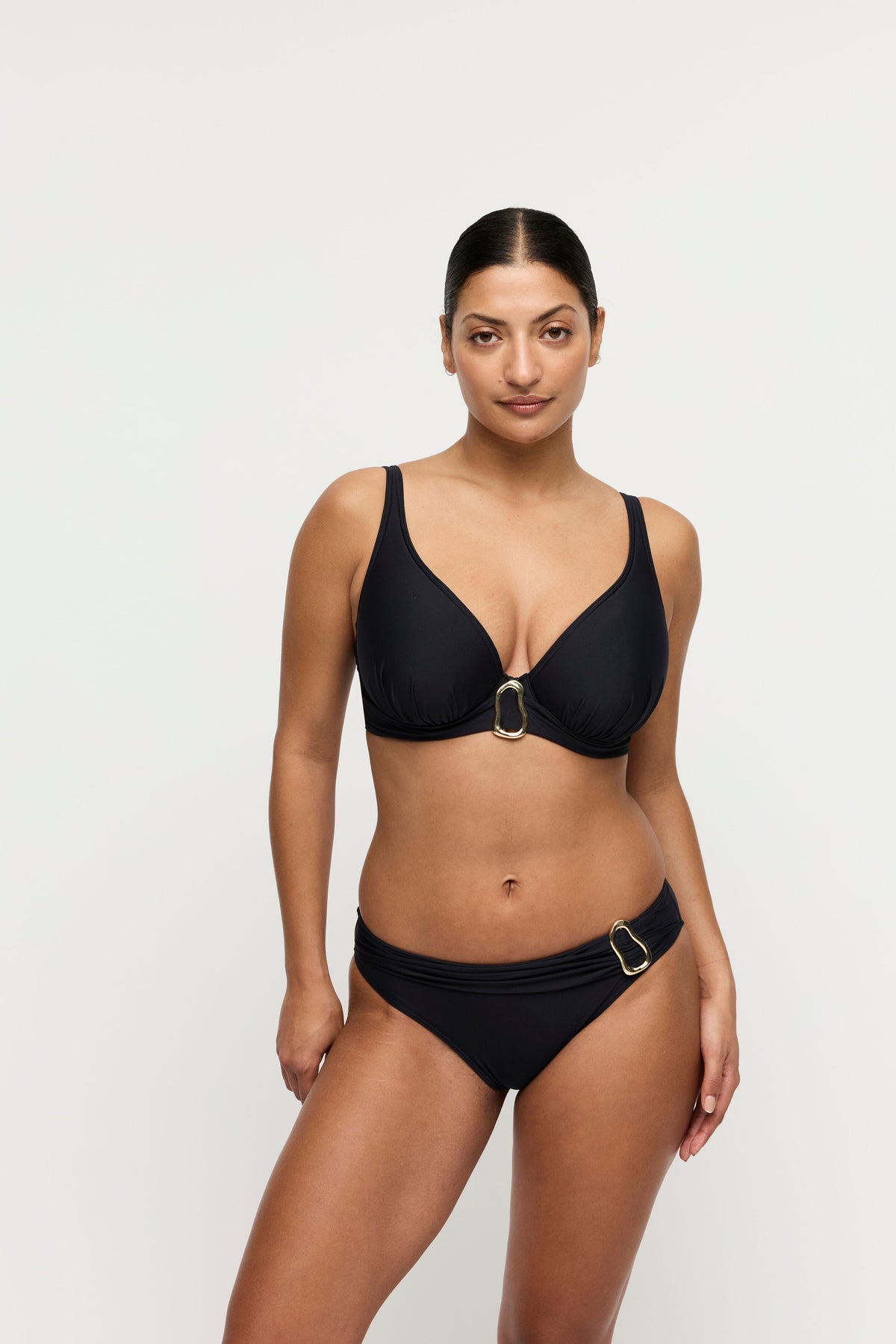 Uvita Black Padded Plunge Bikini