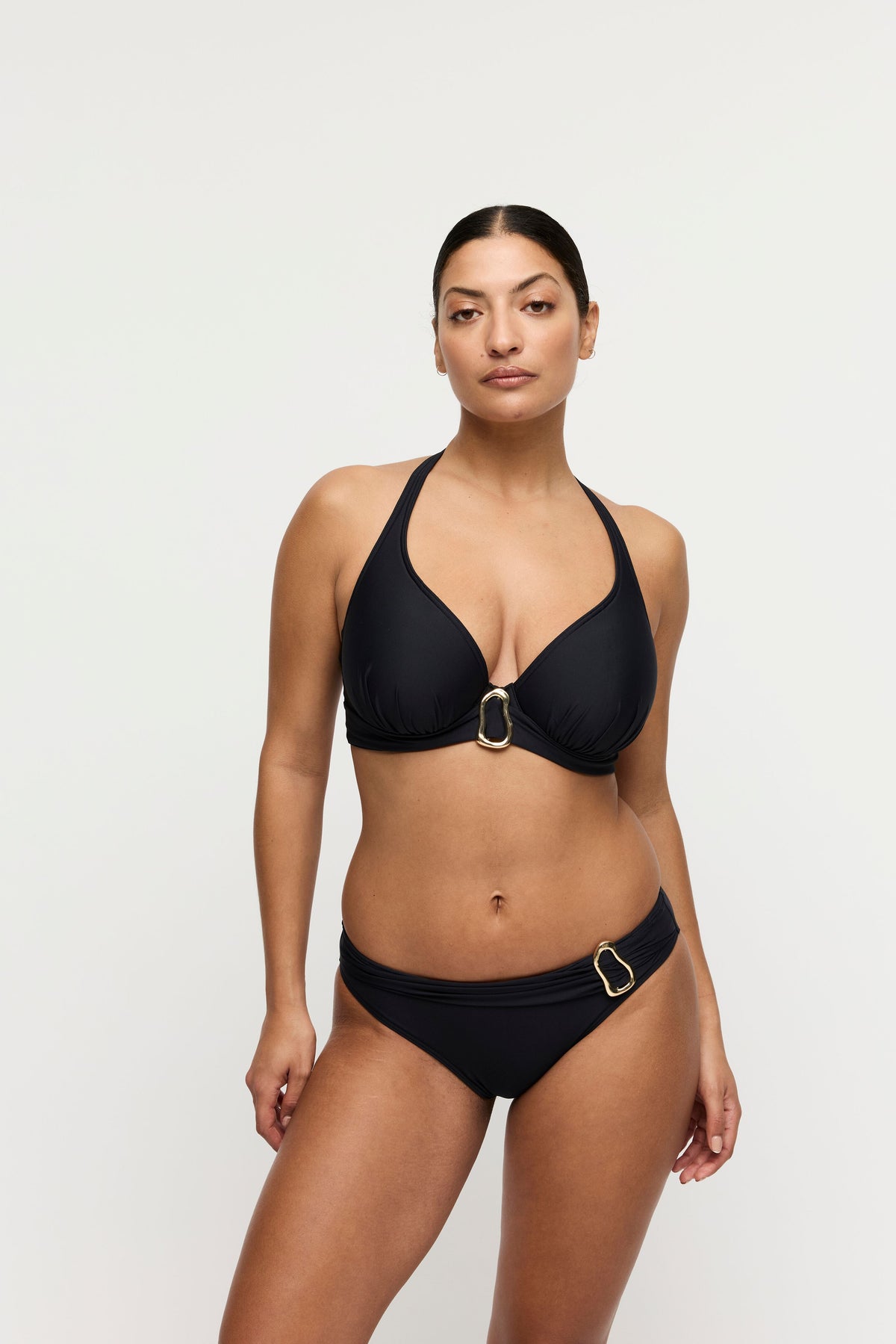 Uvita Black Padded Plunge Bikini