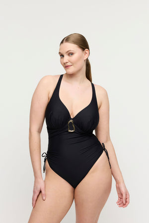 Uvita Black Plunge Swimsuit