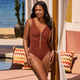 Razzle Dazzle Zipt Copper Swimsuit