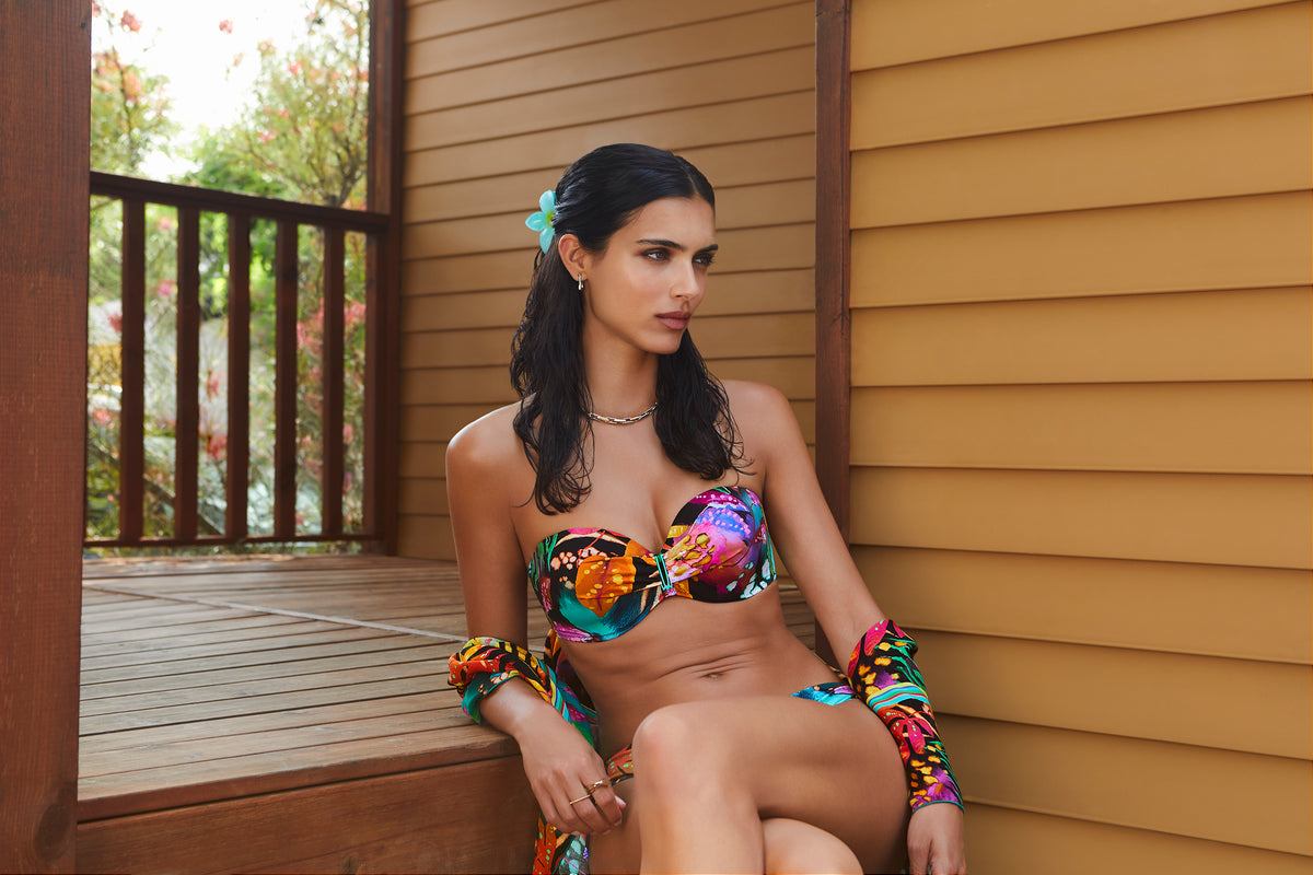 Pacific Underwired Bandeau Bikini & Pareo