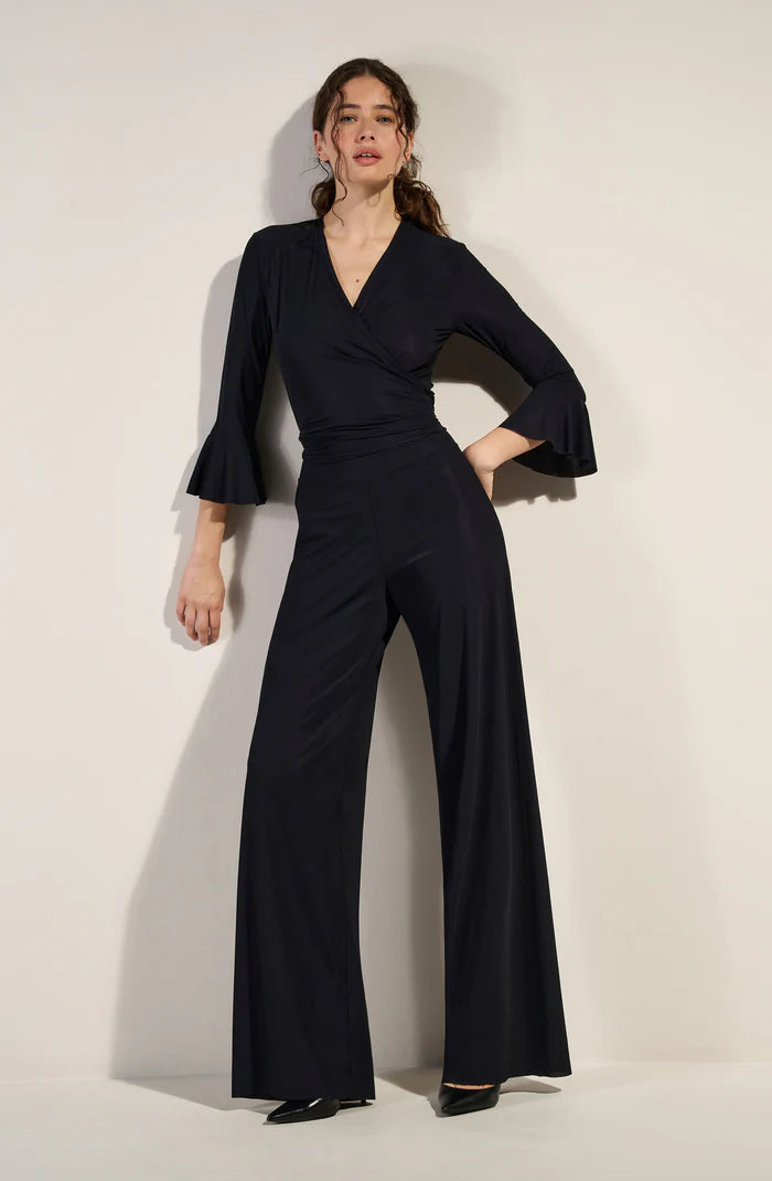 Liz Long Sleeve Black Top