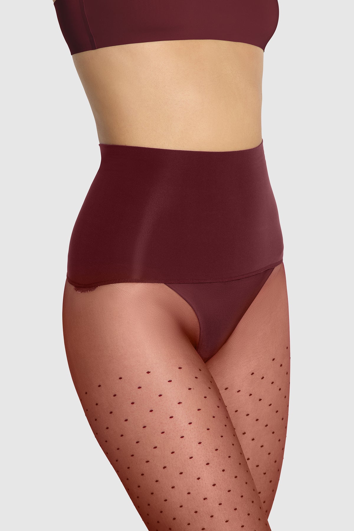 The Polka Dot Burgundy Tights