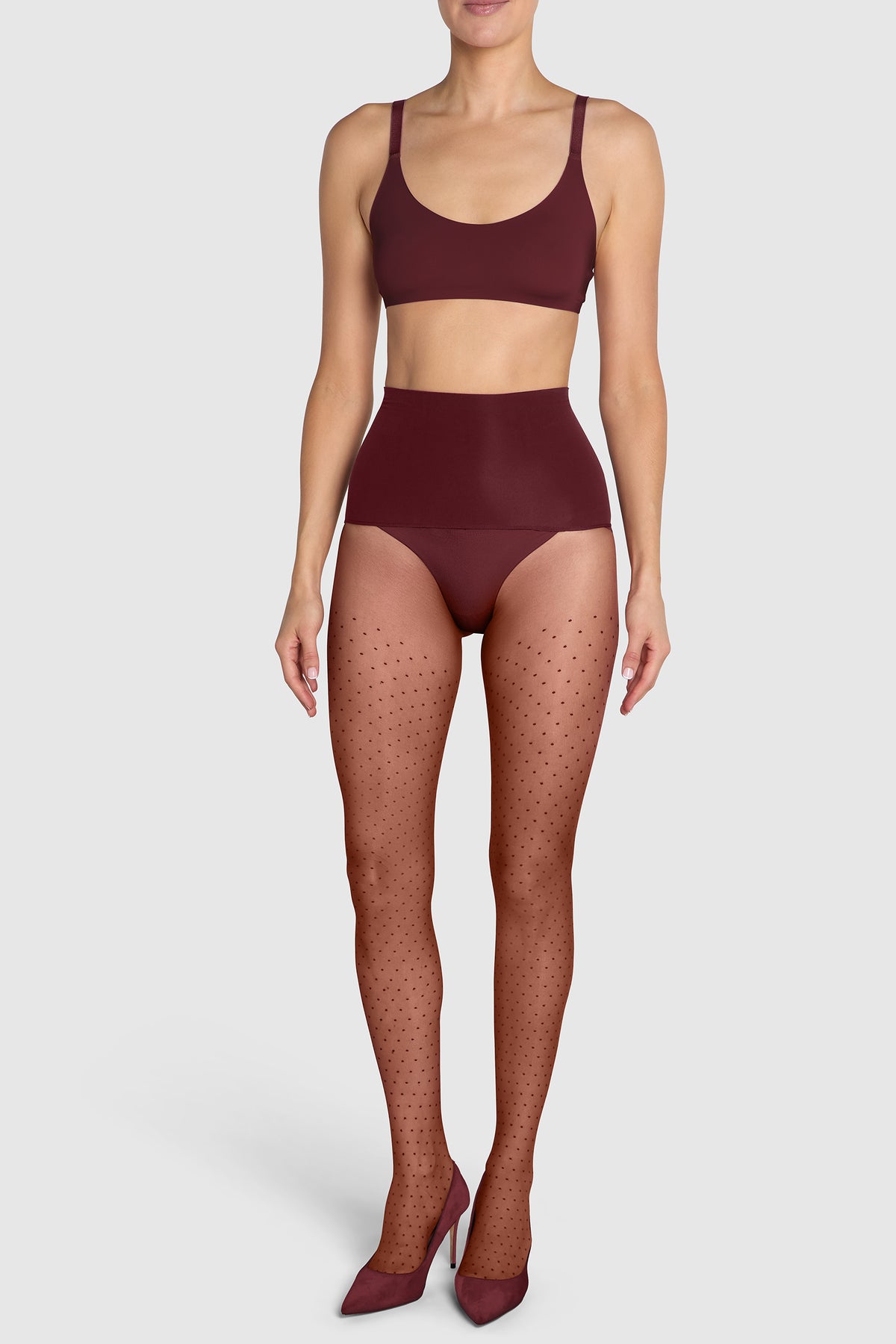 The Polka Dot Burgundy Tights