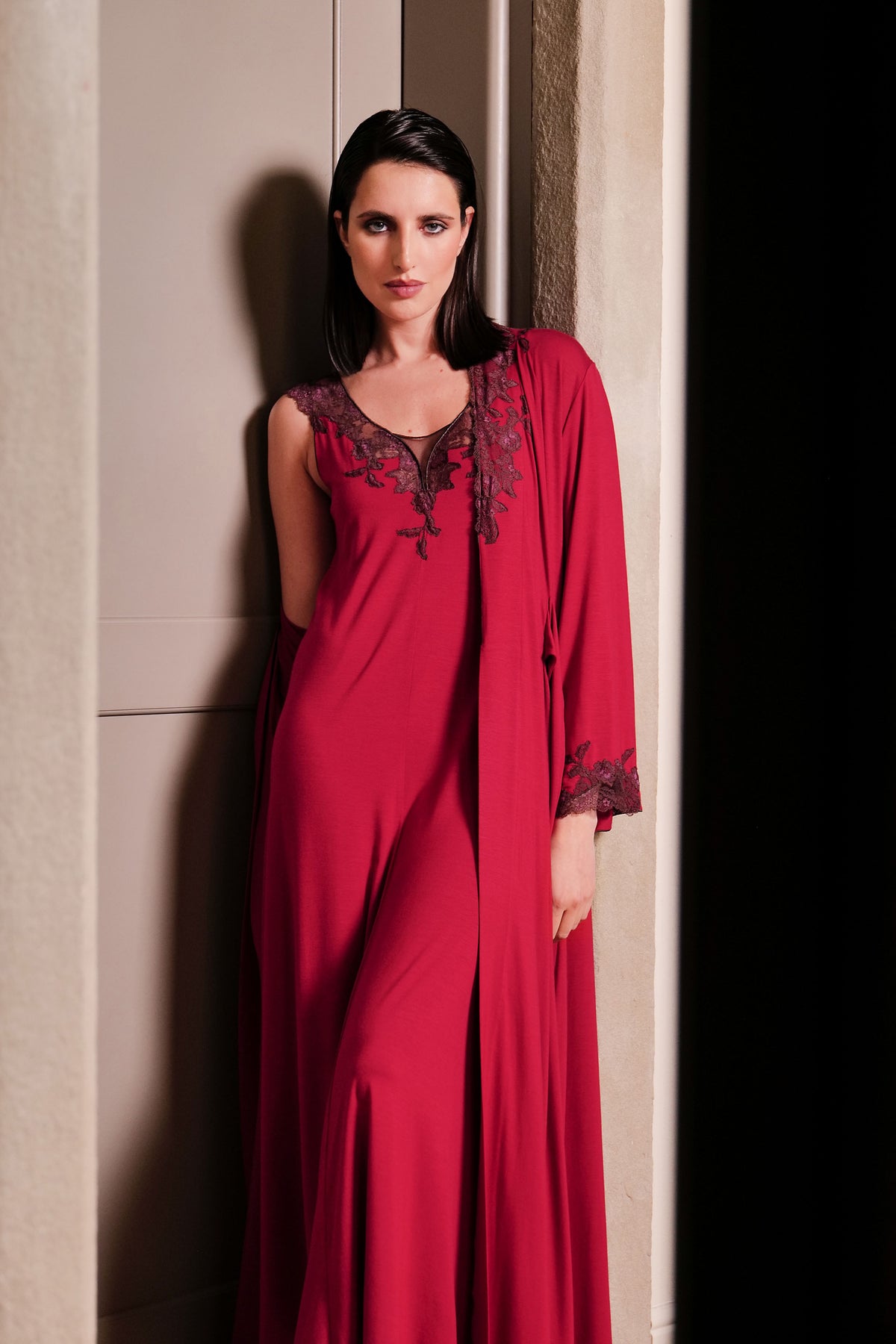 Cherry Modal Long Nightdress