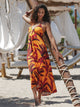 La Melanesia Plunging Back Maxi Dress
