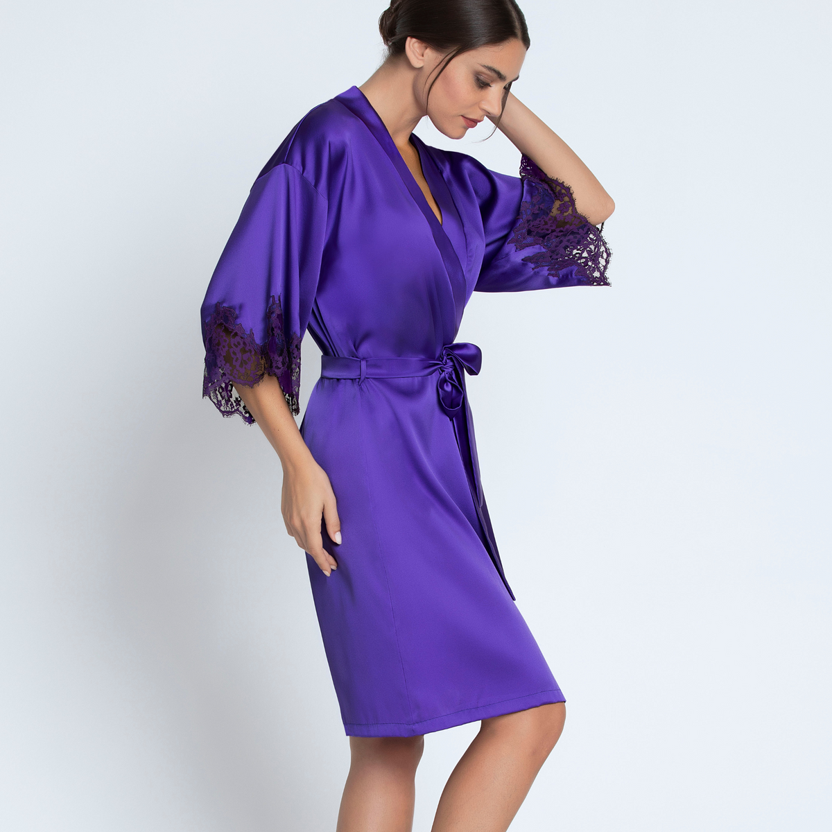 Splendeur Soie Ocean Bleu Robe