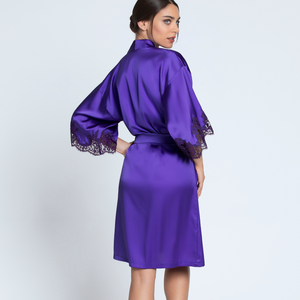 Splendeur Soie Ocean Bleu Robe