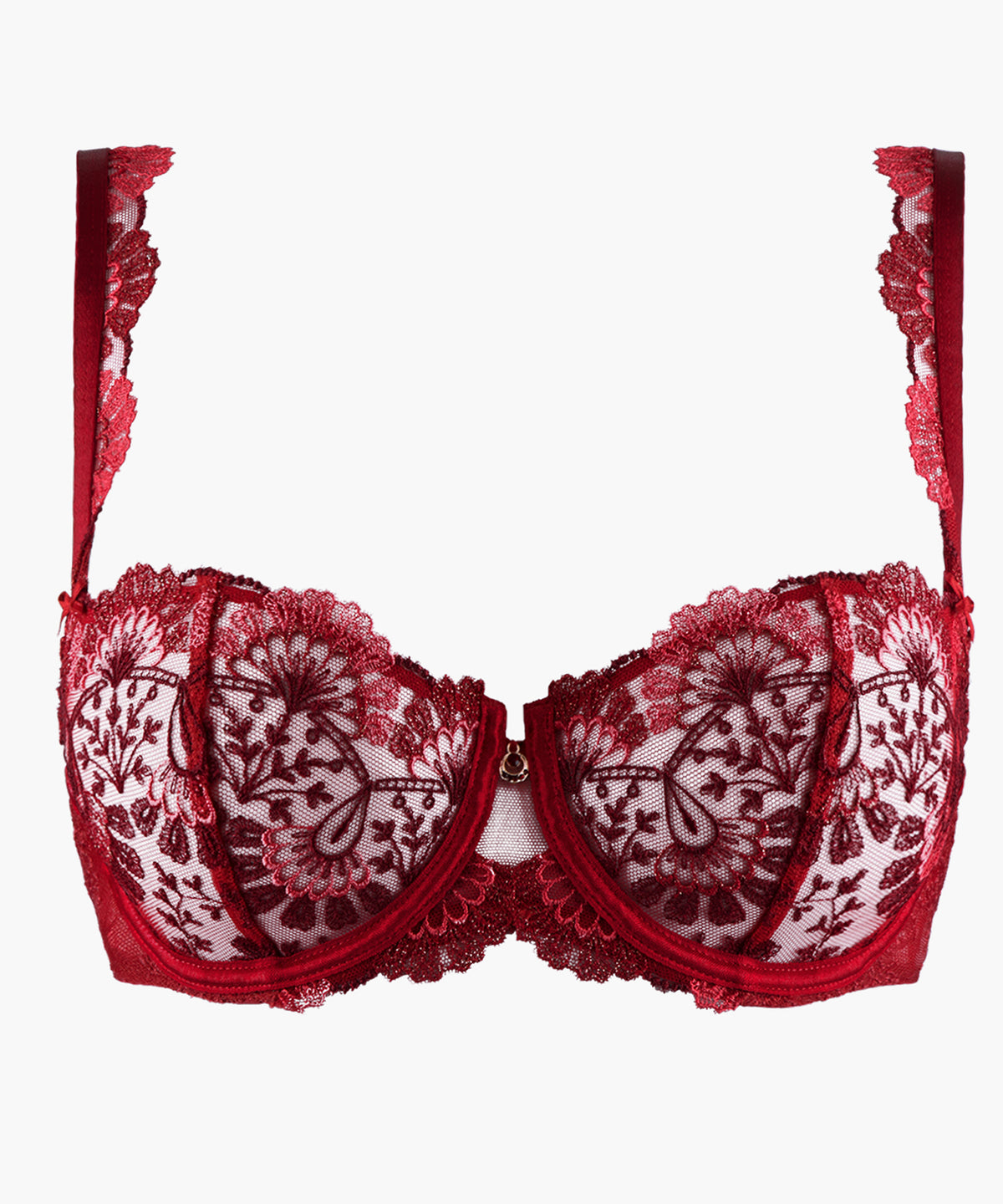 Art of Ink French Red Half Cup Bra