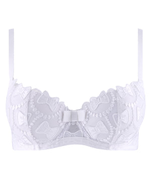 Bow White Moulded Half Cup Bra